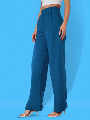 Blue Bell Bottom Knitted Pants-SASSAFRAS