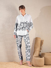 Black Floral Oversized Shirt With Tapered Pants-SASSAFRAS