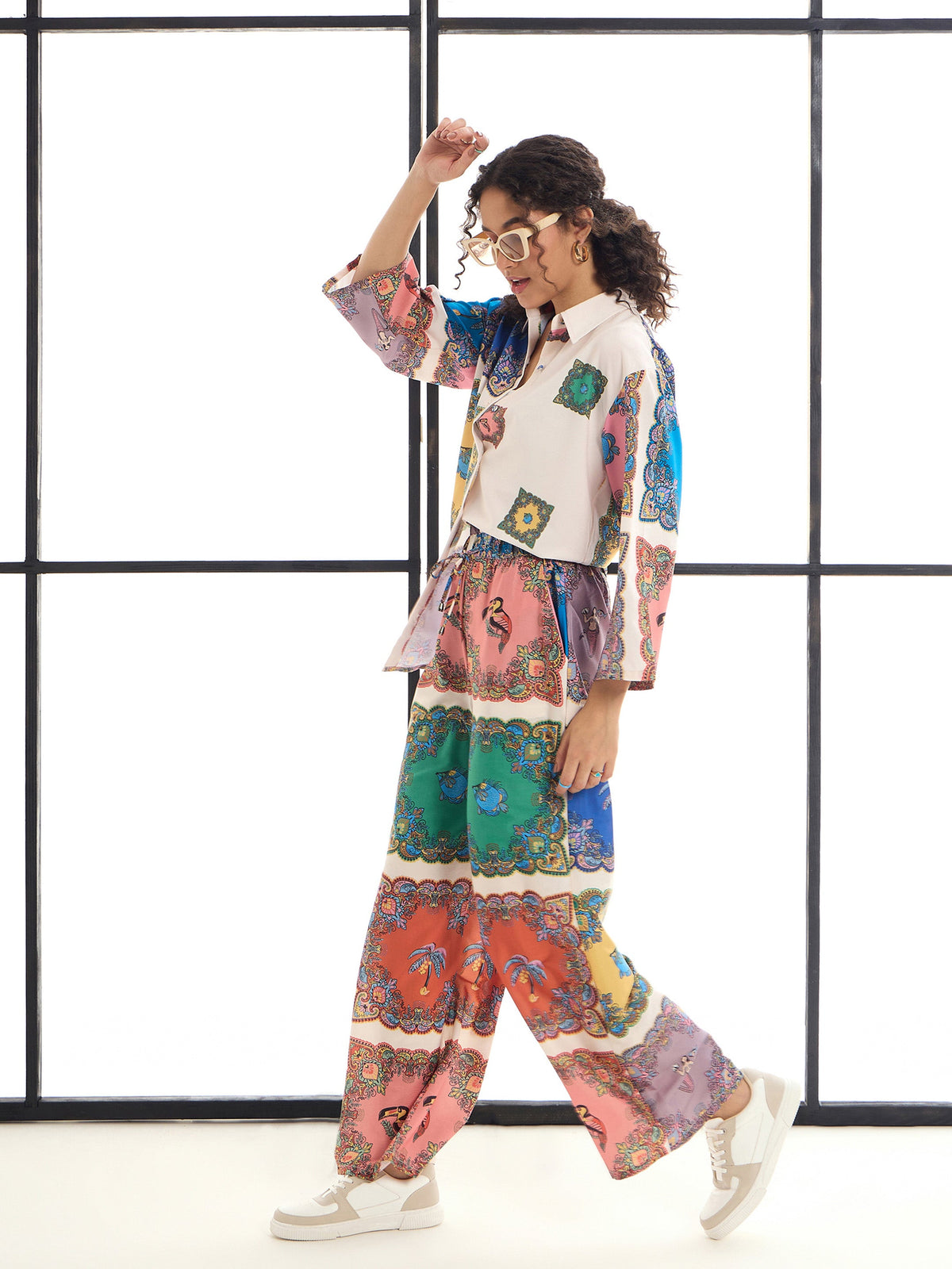 Multi Colour Conversational Printed Shirt With Pants-SASSAFRAS alt-laze