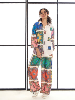 Multi Colour Conversational Printed Shirt With Pants-SASSAFRAS alt-laze