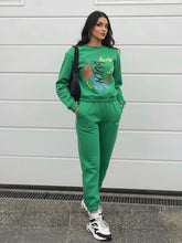 Women Green Fleece BUSH Sweatshirt With Joggers
