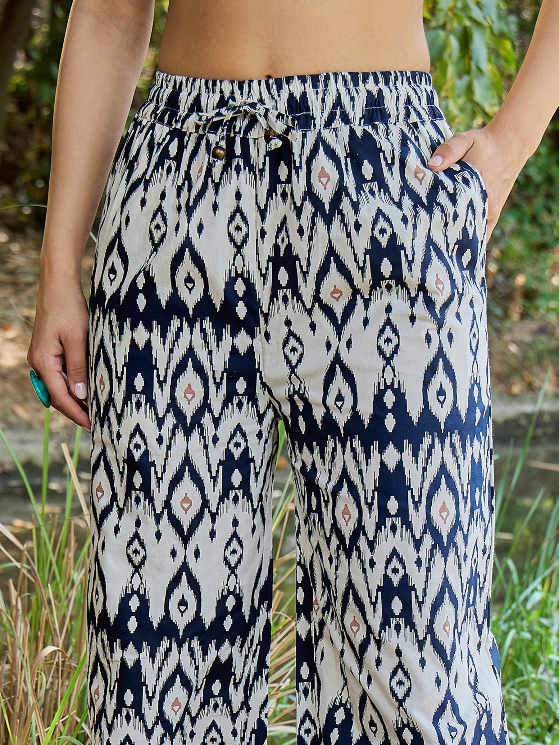 Navy & White Waistcoat With Pants-Pink Paprika By SASSAFRAS