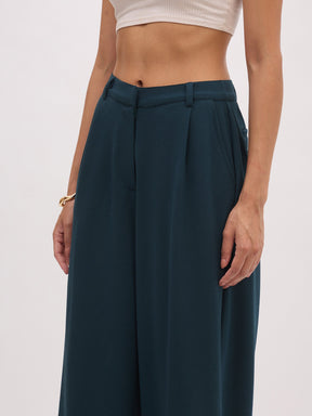Emerald Green Button Top With Cross Pocket Pants-SASSAFRAS worklyf