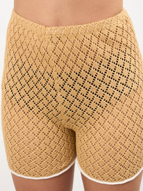 Women Beige Front Button Oversize Top With Shorts