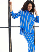 Blue Stripes Shirt With Lounge Pants-SASSAFRAS alt-laze