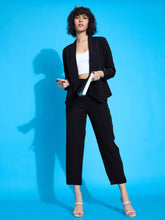 Black Shawl Collar Blazer With Balloon Fit Pants-SASSAFRAS worklyf