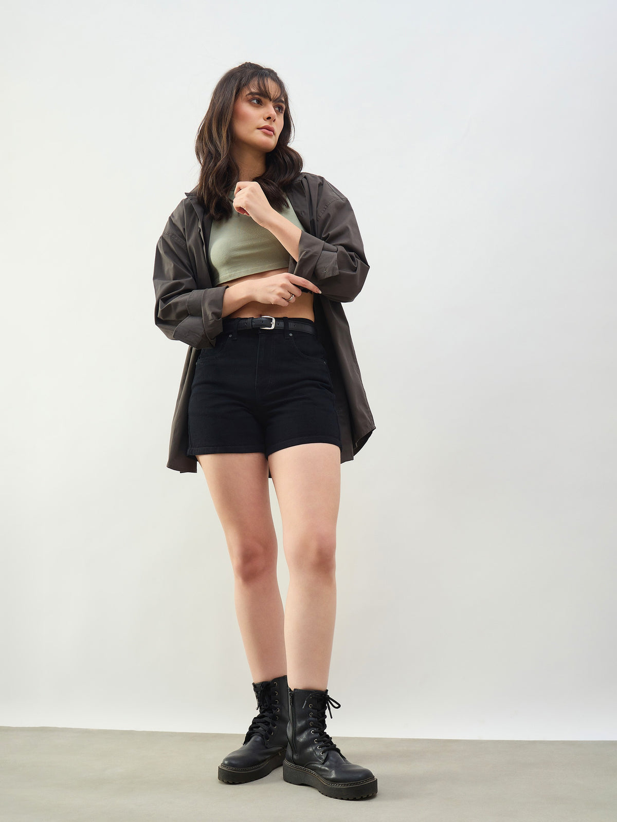 Black Denim Clean Look Shorts-SASSAFRAS BASICS