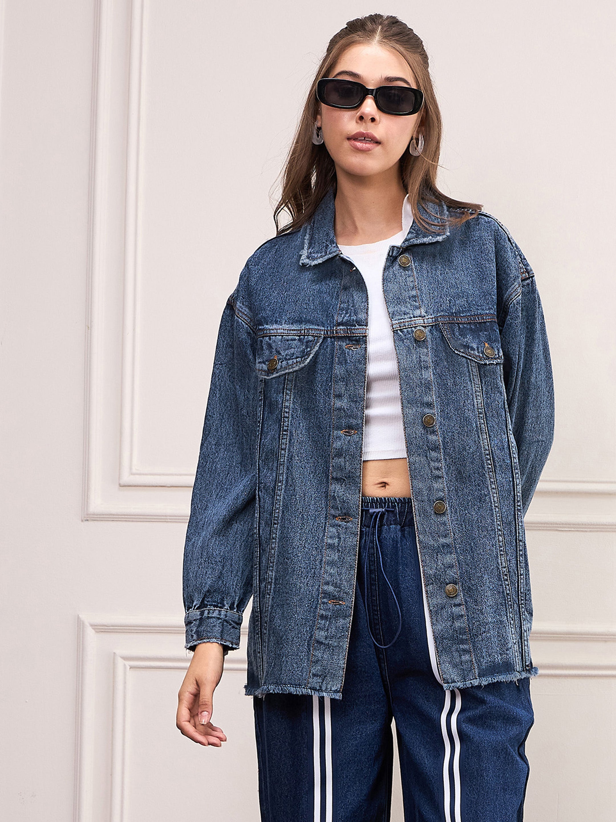 Buy Women Blue Blast Denim Shacket Online at Best Price - Sassafras