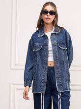 Blue Blast Denim Shacket-SASSAFRAS