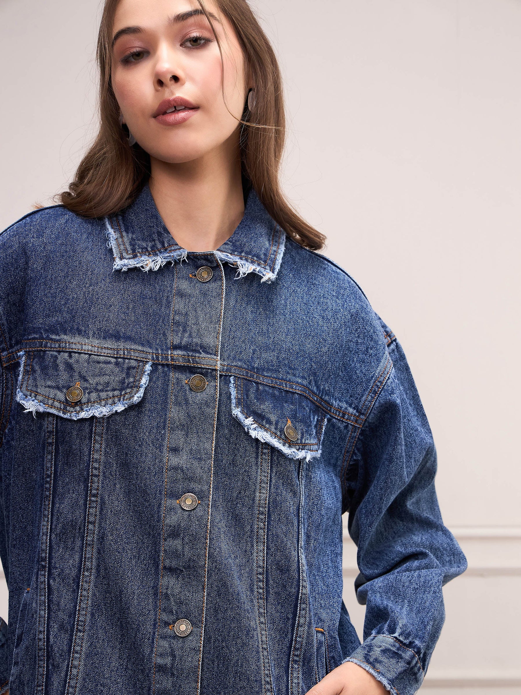 Blue Blast Denim Shacket-SASSAFRAS