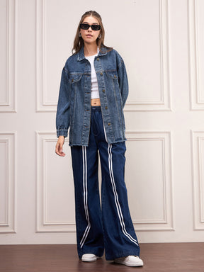 Women Blue Blast Denim Shacket