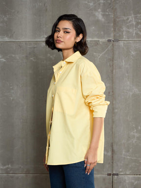 Yellow & White Striped Oversized Shirt -SASSAFRAS