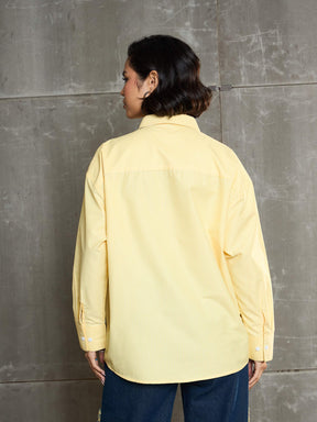 Yellow & White Striped Oversized Shirt -SASSAFRAS