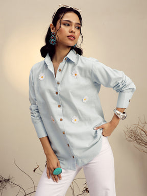 Grey Striped Regular Shirt -Pink Paprika By SASSAFRAS