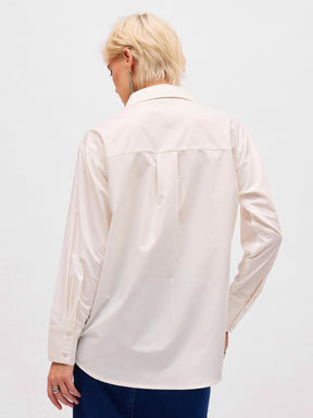 White Pearl Studded Regular Shirt -SASSAFRAS