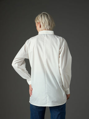 White Shoulder Patch Regular Shirt -SASSAFRAS