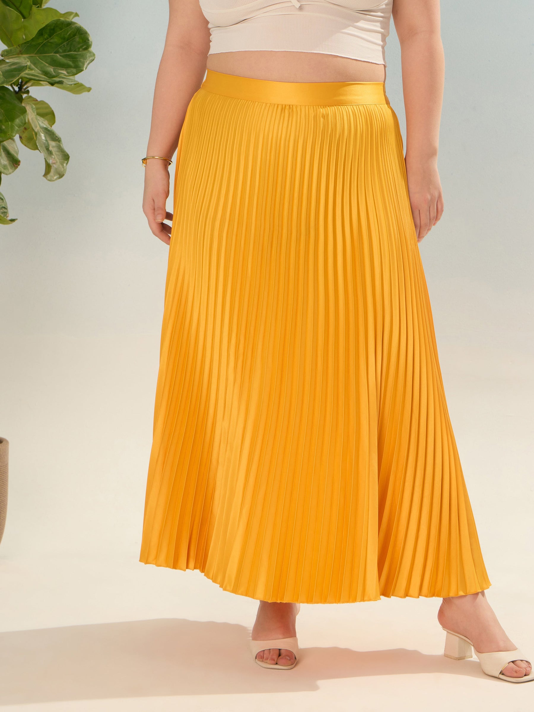 Elastic Waist Womens Pleated Skirt 6xl Large Size 6XL Women's