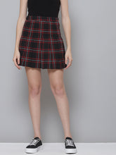 Black Plaid Check Mini Skirt