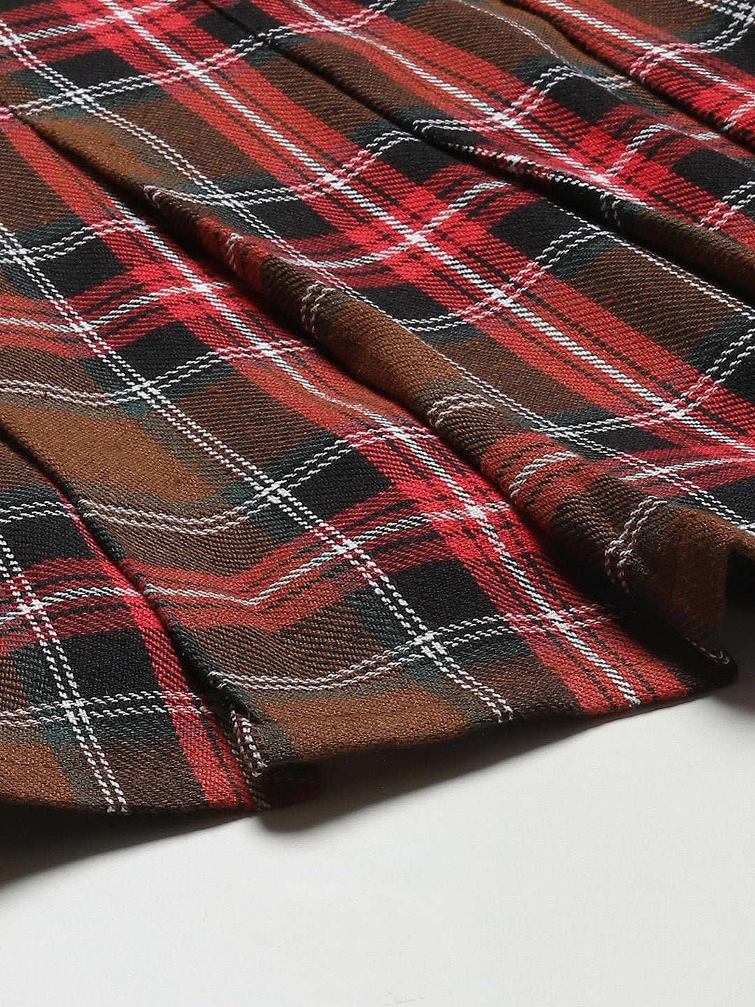 Brown Plaid Check Mini Skirt