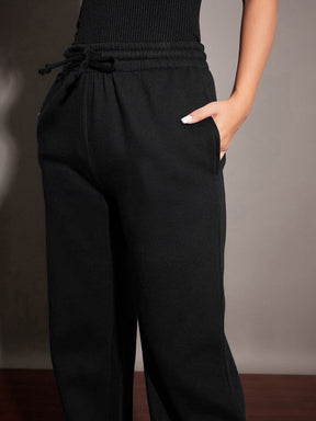 Black Fleece Sweatshirt With Joggers-SASSAFRAS