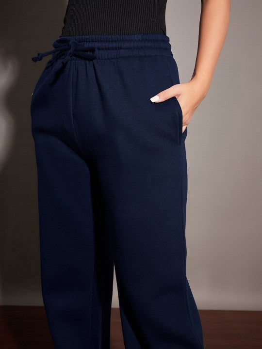 Navy Fleece Sweatshirt With Track Pants-SASSAFRAS