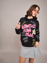 Black LOVELY FUN CLUB Hoodie-SASSAFRAS