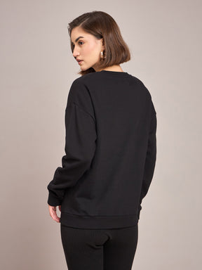 Black EYE Oversized Sweatshirt-SASSAFRAS