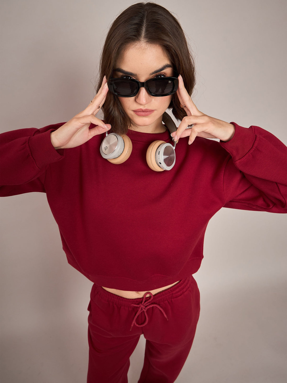 Maroon Premium Fleece Oversized Sweatshirt-SASSAFRAS