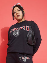 Black TORONTO Fleece Sweatshirt-SASSAFRAS Curve