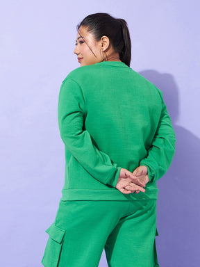 Green Fleece HAWAII Sweatshirt -SASSAFRAS Curve