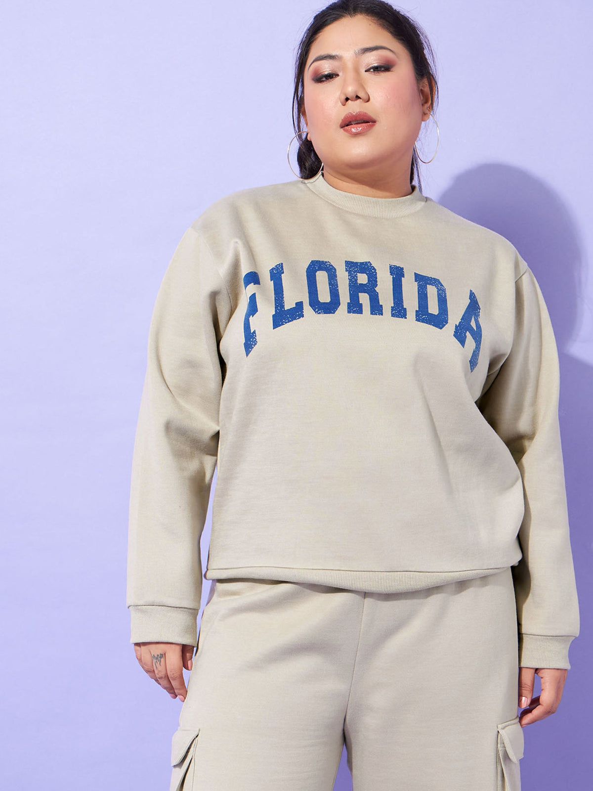 Grey Fleece FLORIDA Sweatshirt -SASSAFRAS Curve