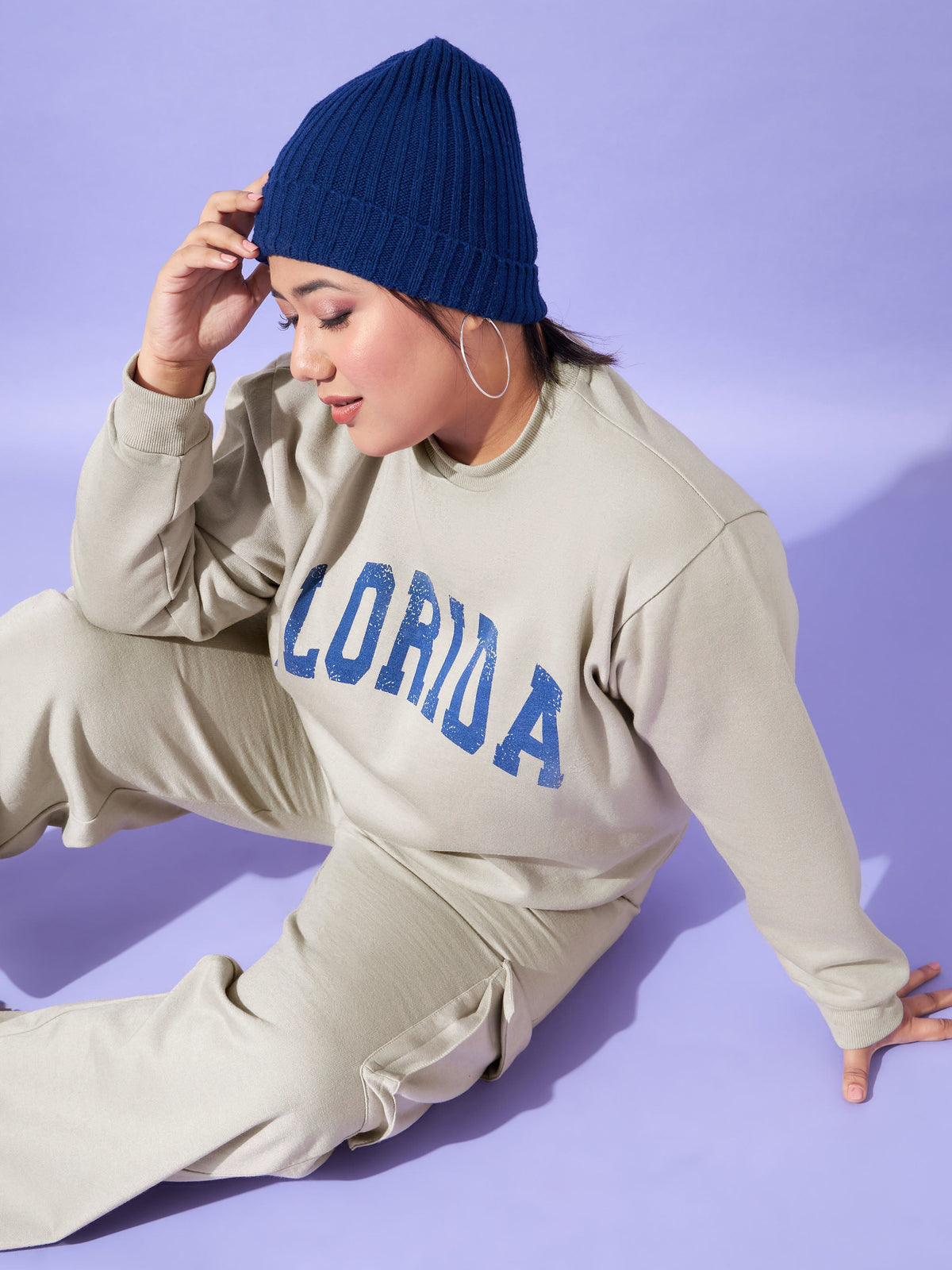 Grey Fleece FLORIDA Sweatshirt -SASSAFRAS Curve