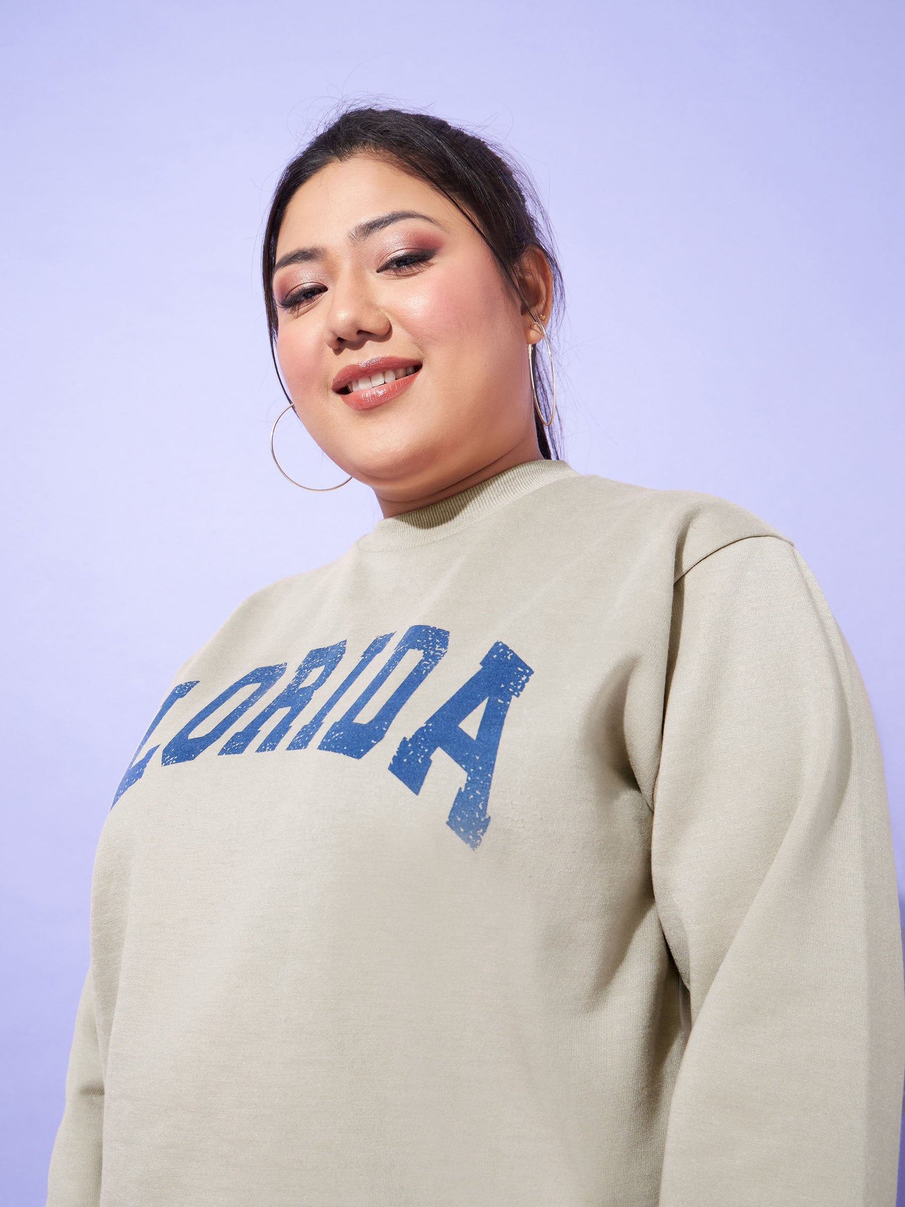 Grey Fleece FLORIDA Sweatshirt -SASSAFRAS Curve