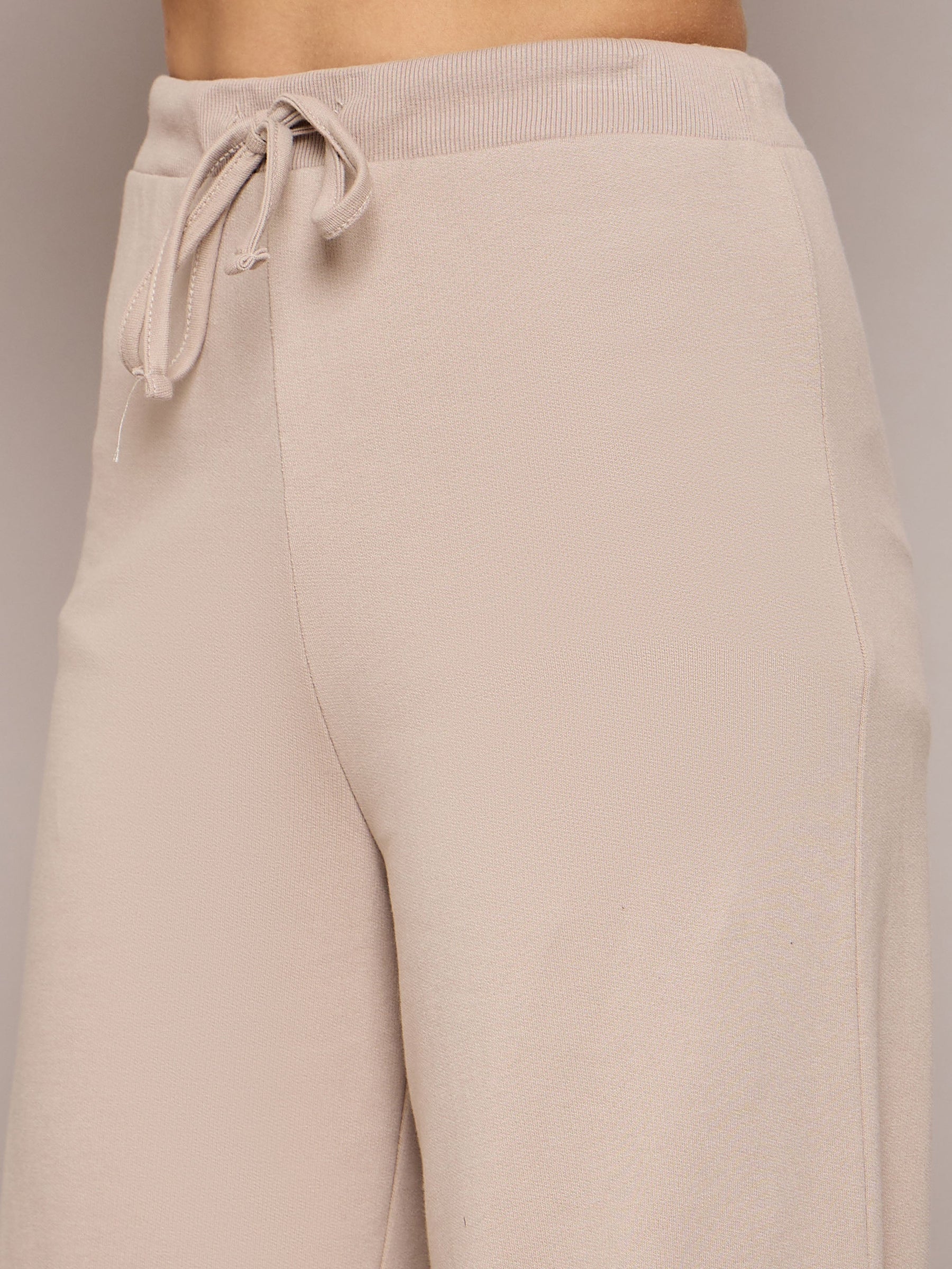 Taupe Terry Regular Hoodie With Terry Pants-SASSAFRAS BASICS