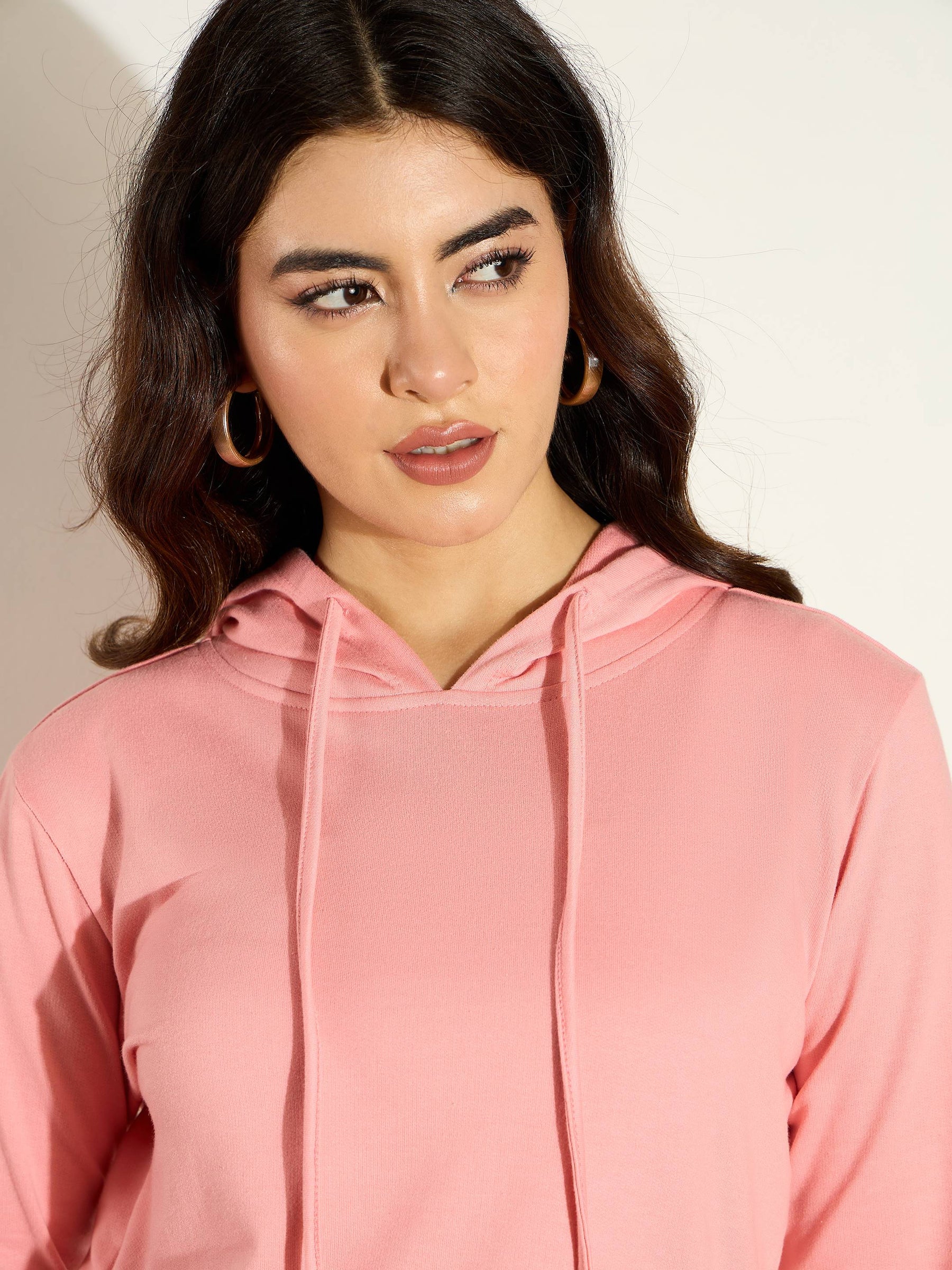 Pink Terry Regular Hoodie-SASSAFRAS