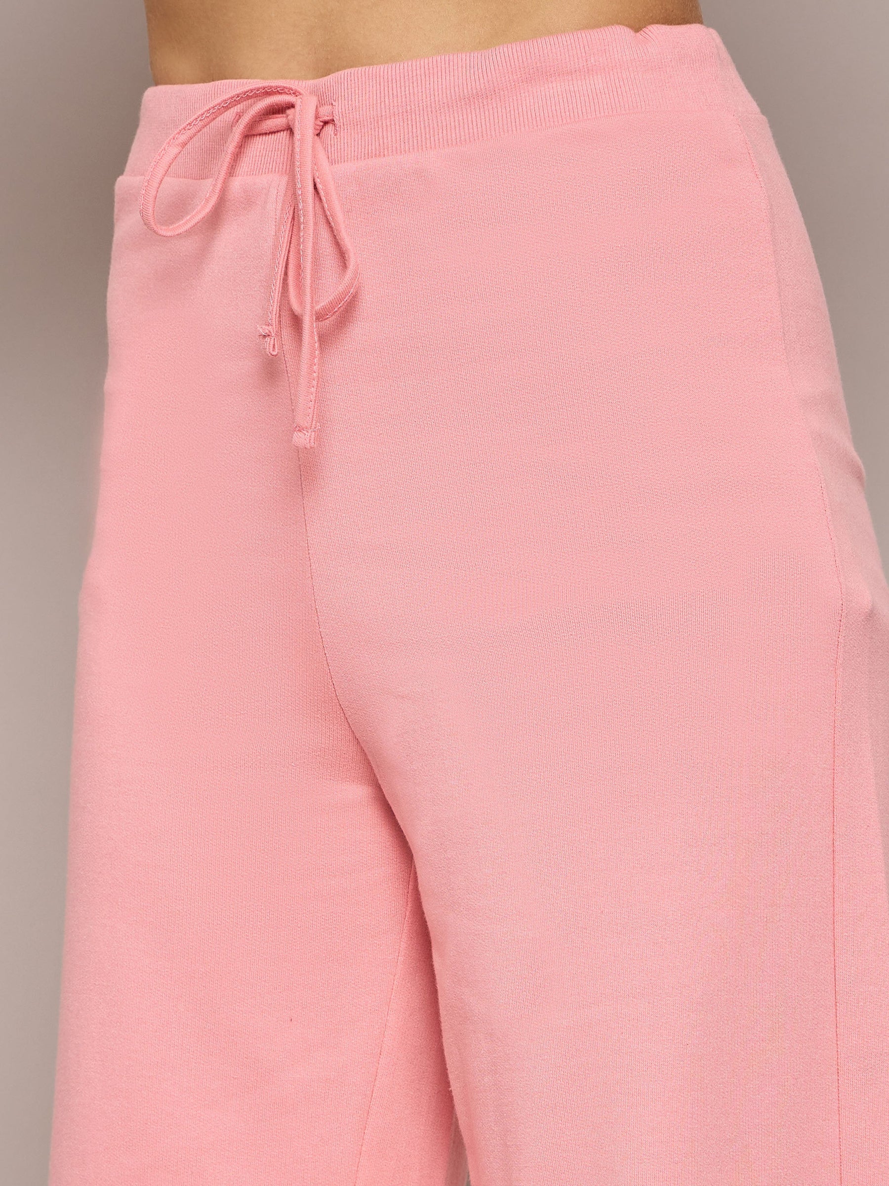 Pink Terry Regular Hoodie With Terry Pants-SASSAFRAS BASICS