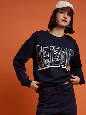 Navy Blue Terry ARIZONA Sweatshirt-SASSAFRAS