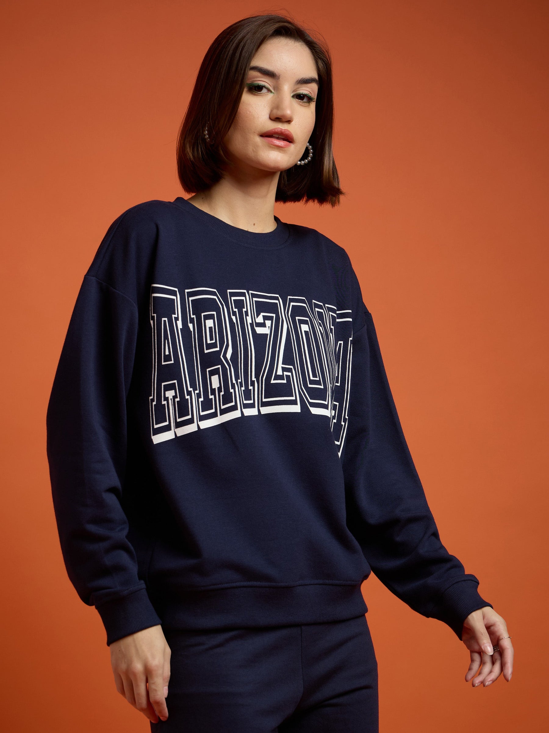 Navy Blue Terry ARIZONA Sweatshirt-SASSAFRAS