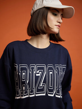 Navy Blue Terry ARIZONA Sweatshirt-SASSAFRAS