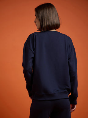 Navy Blue Terry ARIZONA Sweatshirt-SASSAFRAS