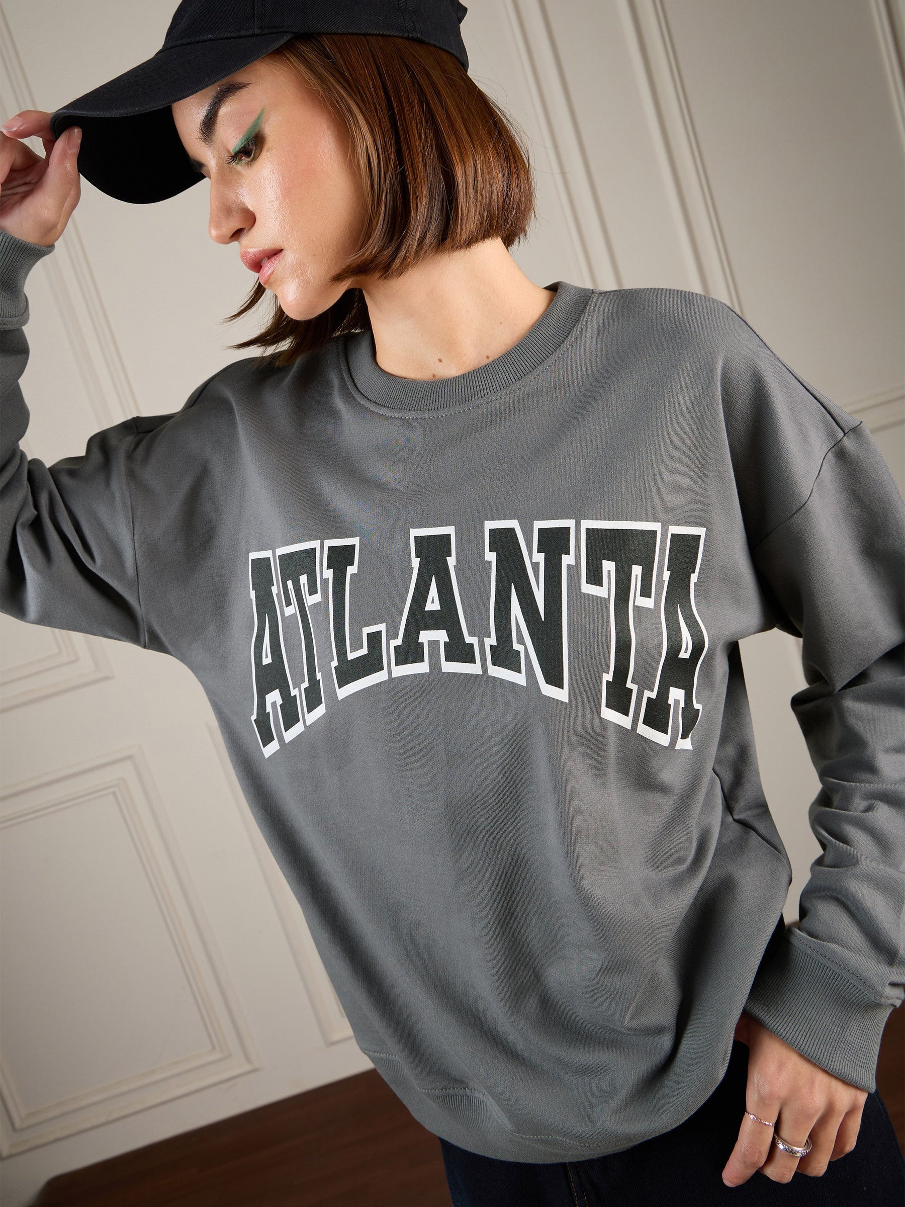 Grey Terry ATLANTA Sweatshirt-SASSAFRAS