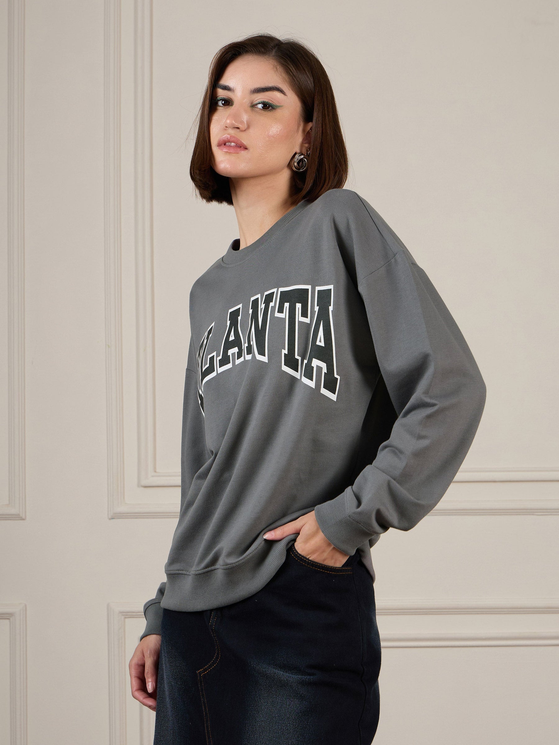 Grey Terry ATLANTA Sweatshirt-SASSAFRAS