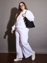 White Fleece Hoodie With Sweatpants -SASSAFRAS Curve