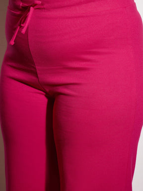 Fuchsia Terry ARIZONA Printed Sweatshirt with Track Pants-SASSAFRAS Curve