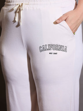 White CALIFORNIA Terry Sweatshirt With Track Pants-SASSAFRAS Curve