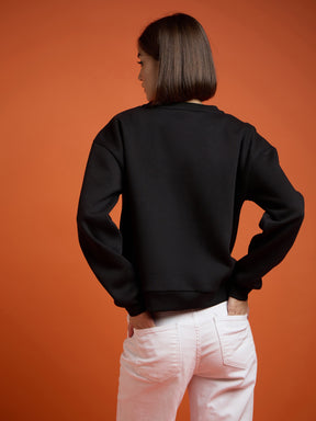 Black Premium Fleece Sweatshirt-SASSAFRAS