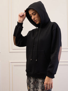 Black Fleece Oversized Hoodie-SASSAFRAS