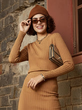 Beige Rib Sweater-SASSAFRAS