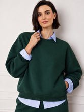 Emerald Green Fleece Side Pockets Oversized Sweatshirt-SASSAFRAS