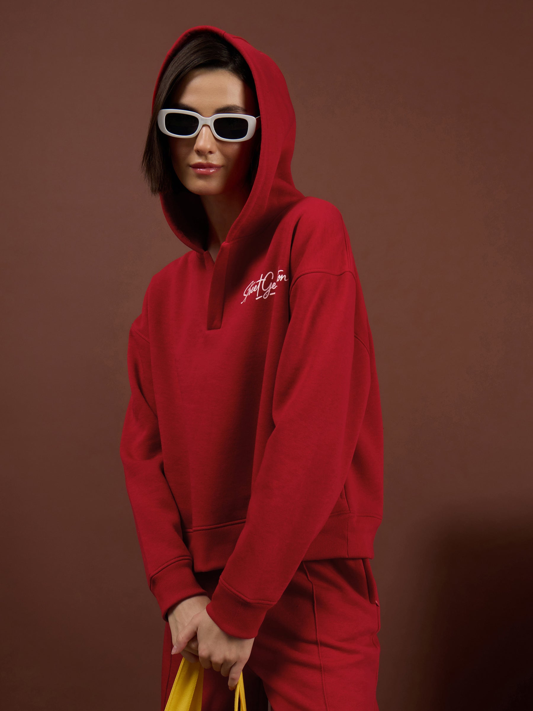 Red Fleece STREET GENERATION Hoodie-SASSAFRAS